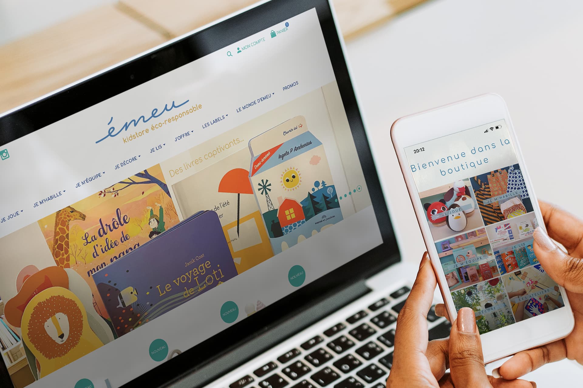 Commerce électronique Emeu KidStore
