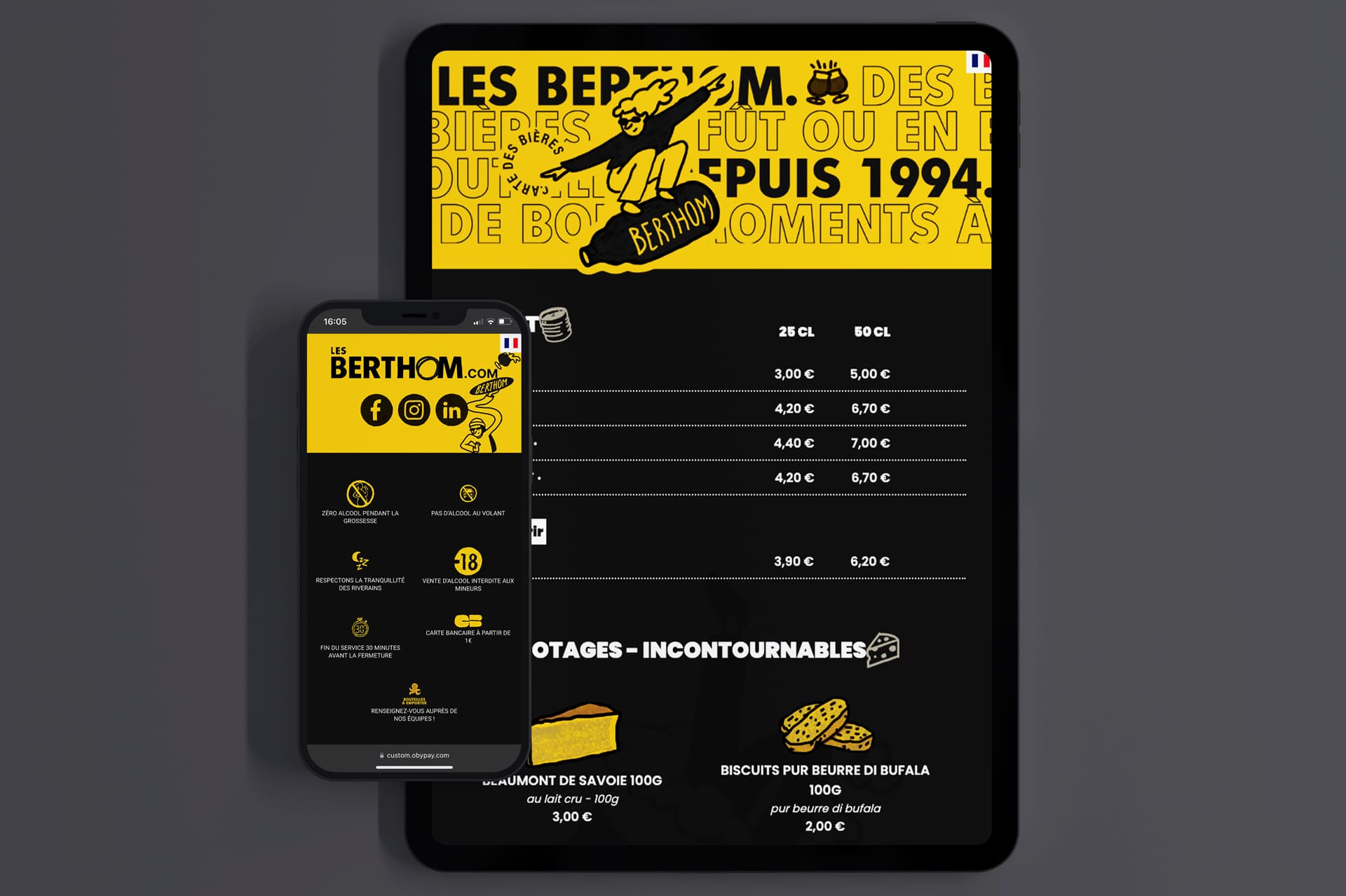 Menu interactif Obypay